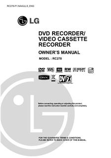 LG RC 278 manual. Camera Instructions.